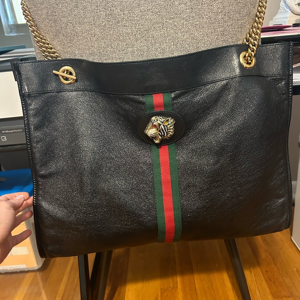 LARGE GUCCI RAJAH calf skin, impeccable,nor a crystal missing OG cost 3,400